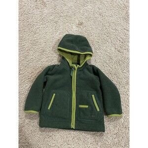 Boys REI Fleece Jacket Hooded Green Size 12 Months knitted